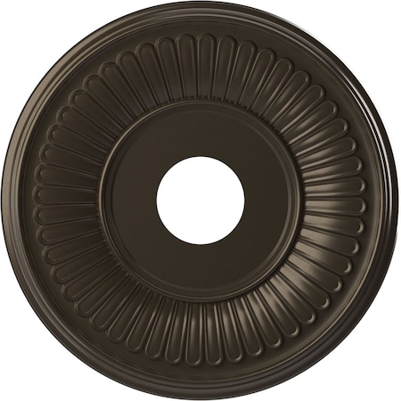Ekena Millwork Berkshire PVC Ceiling Medallion (Canopies up to 7"), 16"OD x 3 1/2"ID x 1"P, Metallic Dark Bronze CMP16BECDB